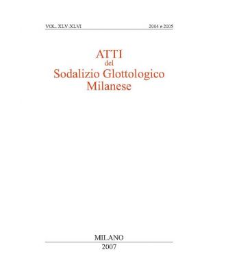 Atti del Sodalizio Glottologico Milanese - VS XLV-XLVI 2004-2005