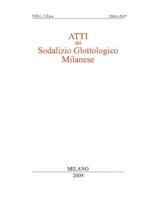 Atti del Sodalizio Glottologico Milanese - NS I-II 2006-2007