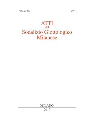 Atti del Sodalizio Glottologico Milanese - NS III 2008