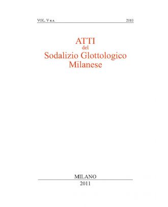 Atti del Sodalizio Glottologico Milanese - NS V 2010