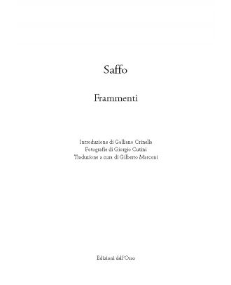 Saffo. Frammenti