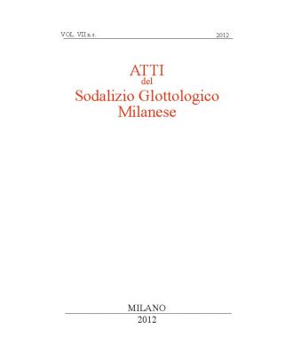 Atti del Sodalizio Glottologico Milanese - NS VII-2012