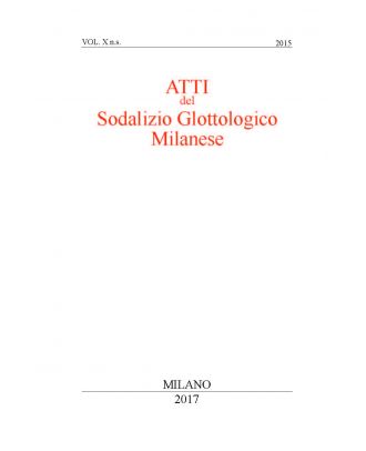 Atti del Sodalizio Glottologico Milanese - NS X-2015