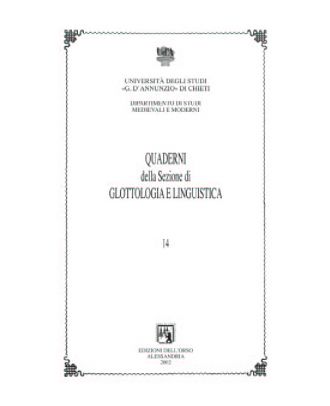 Quaderni della sezione di Glottologia 14