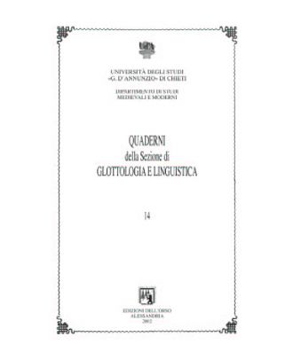 Quaderni della sezione di Glottologia 14