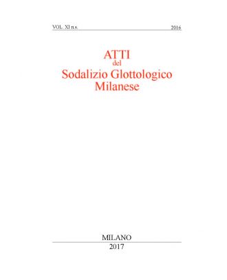 Atti del Sodalizio Glottologico Milanese - NS XI-2016