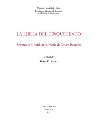 La lirica del Cinquecento