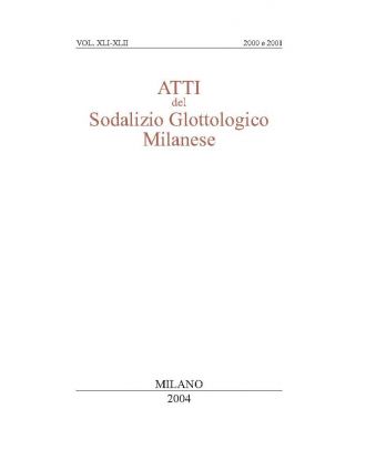 Atti del Sodalizio Glottologico Milanese - VS XLI-XLII 2000-2001